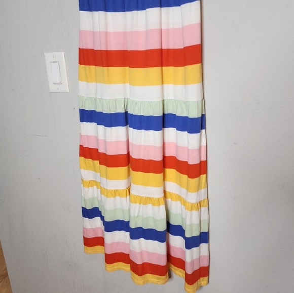 J. Crew Tiered knit maxi dress in rainbow wide stripe cotton size XS - Picture 12 of 12